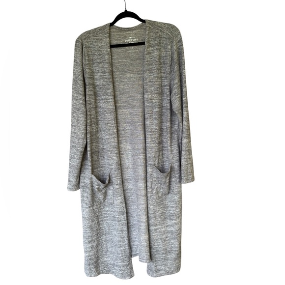 Torrid Curve Sweaters - Torrid Super Soft Gray Open Front‎ Longline Cardigan Pockets Size 2